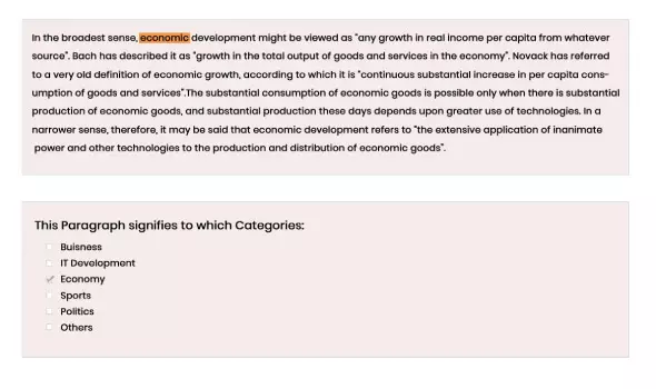 text-categorization service